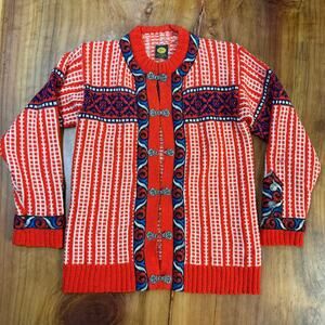 Tele Strikkeri Norway Unisex Small Wool Cardigan Sweater Clasp Nordic F4-24